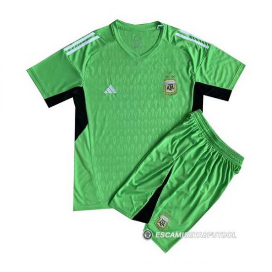 Camiseta Argentina Portero Nino 2022 Verde - Haga un click en la imagen para cerrar