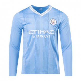 Camiseta Manchester City 1ª Manga Larga 23-24