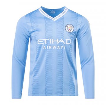 Camiseta Manchester City 1ª Manga Larga 23-24