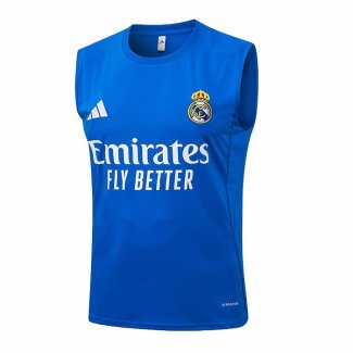 Camiseta de Entrenamiento Real Madrid Sin Mangas 25-26 Azul Blanco