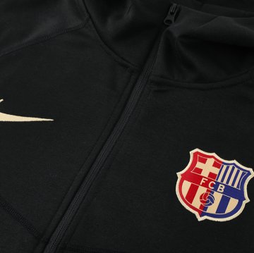 Chandal con Capucha del Barcelona 2024-25 Negro