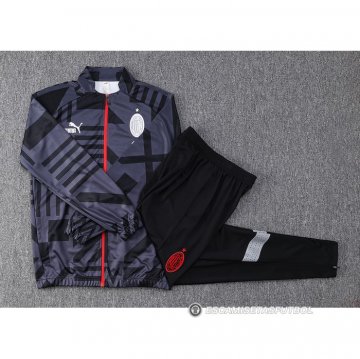 Chandal de Chaqueta del AC Milan 22-23 Gris