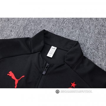 Chandal de Chaqueta del AC Milan 22-23 Negro y Rojo