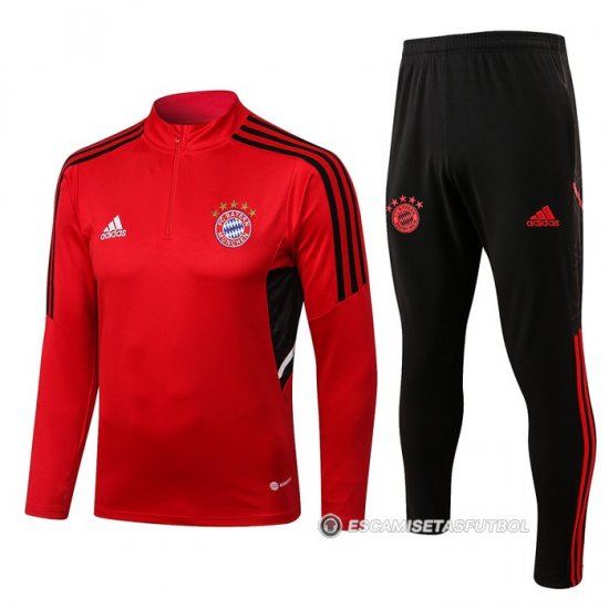 Chandal de Sudadera del Bayern Munich 22-23 Rojo - Haga un click en la imagen para cerrar
