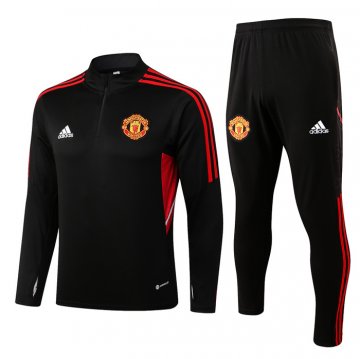 Chandal de Sudadera del Manchester United Nino 22-23 Negro