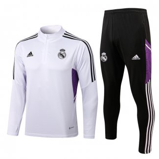 Chandal de Sudadera del Real Madrid Nino 2022-23 Blanco