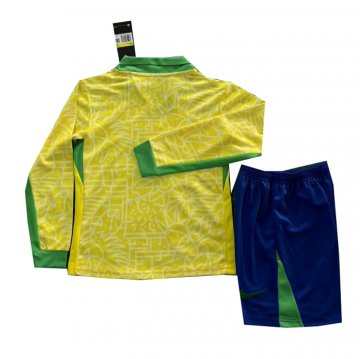 Camiseta Brasil 1ª Manga Larga Nino 2024