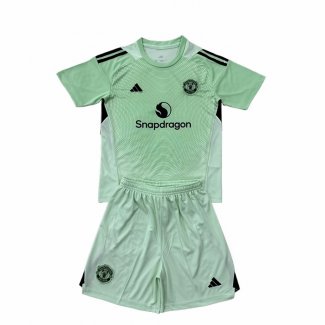 Camiseta Manchester United Portero Nino 25-26 Verde