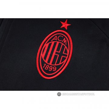 Chandal de Chaqueta del AC Milan 22-23 Negro y Rojo