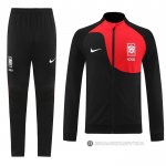 Chandal de Chaqueta del Corea del Sur 2022-23 Negro y Rojo