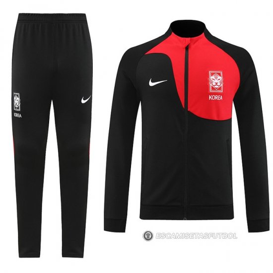 Chandal de Chaqueta del Corea del Sur 2022-23 Negro y Rojo - Haga un click en la imagen para cerrar