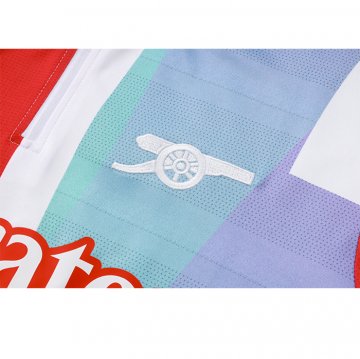 Chandal de Sudadera del Arsenal Nino 24-25 Rojo y Blanco