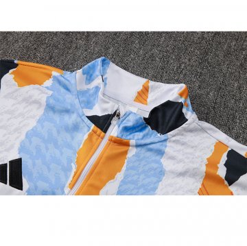 Chandal de Sudadera del Real Madrid 24-25 Blanco y Amarillo