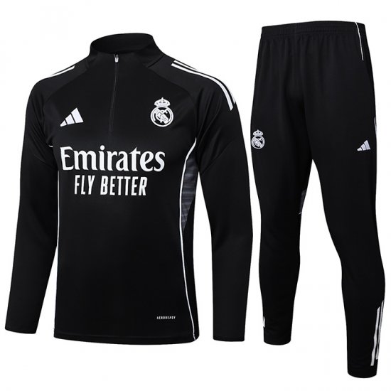 Chandal de Sudadera del Real Madrid 25-26 Negro - Haga un click en la imagen para cerrar