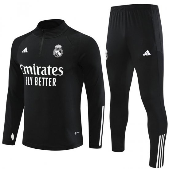 Chandal de Sudadera del Real Madrid Nino 23-24 Negro - Haga un click en la imagen para cerrar