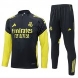 Chandal de Sudadera del Real Madrid Nino 25-26 Negro Amarillo