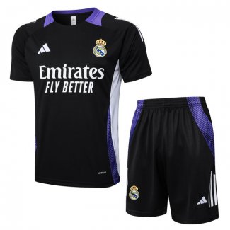 Chandal del Real Madrid Dragon Manga Corta 24-25 Negro y Purpura - Pantalon Corto