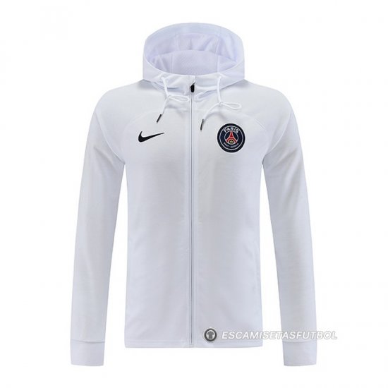 Chaqueta con Capucha del Paris Saint-Germain 2022-23 Blanco - Haga un click en la imagen para cerrar
