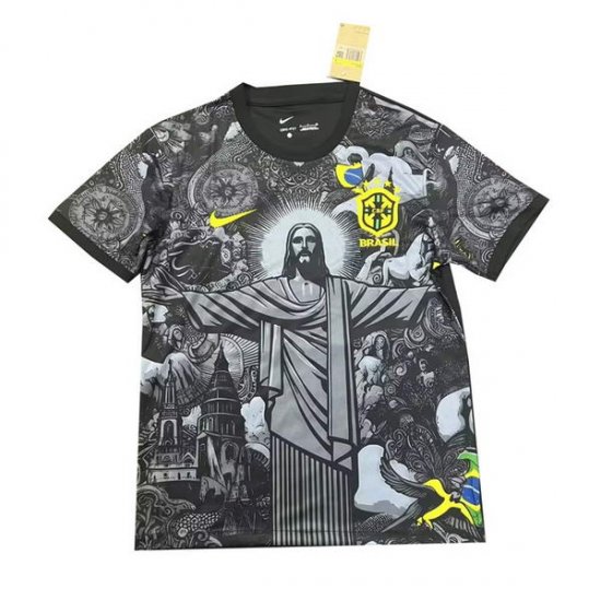 Tailandia Camiseta Brasil Jesus 2024-25 Negro - Haga un click en la imagen para cerrar