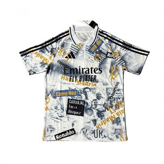 Tailandia Camiseta Real Madrid Special 25-26 Blanco Amarillo - Haga un click en la imagen para cerrar