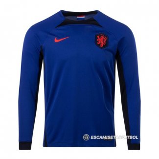 Camiseta Paises Bajos 2ª Manga Larga 2022