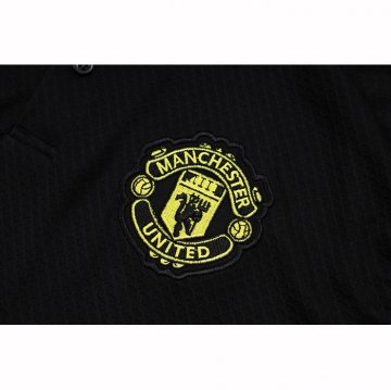 Camiseta Polo del Manchester United 25-26 Negro Amarillo