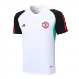 Camiseta de Entrenamiento Manchester United 23-24 Blanco y Negro
