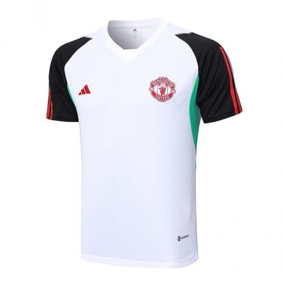 Camiseta de Entrenamiento Manchester United 23-24 Blanco y Negro - Haga un click en la imagen para cerrar