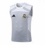 Camiseta de Entrenamiento Real Madrid Sin Mangas 25-26 Gris Blanco