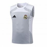 Camiseta de Entrenamiento Real Madrid Sin Mangas 25-26 Gris Blanco