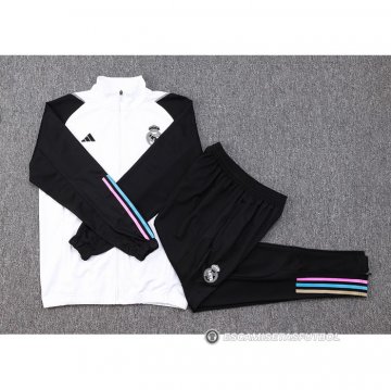 Chandal de Chaqueta del Real Madrid 23-24 Blanco y Negro