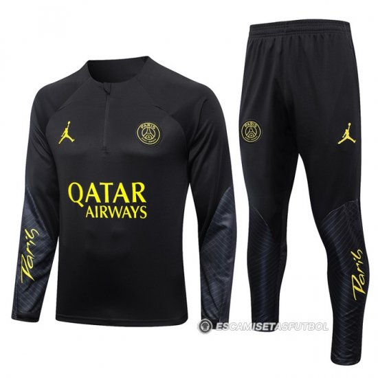 Chandal de Sudadera del Paris Saint-Germain Jordan 23-24 Negro - Haga un click en la imagen para cerrar