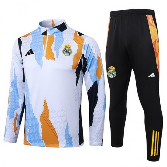 Chandal de Sudadera del Real Madrid 24-25 Blanco y Amarillo - Haga un click en la imagen para cerrar