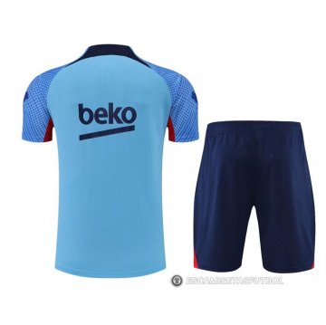 Chandal del Barcelona Manga Corta 22-23 Azul - Pantalon Corto