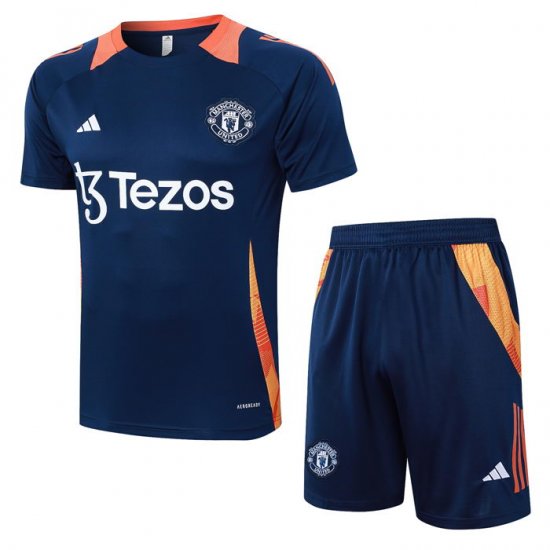 Chandal del Manchester United Manga Corta 24-25 Azul - Pantalon Corto - Haga un click en la imagen para cerrar