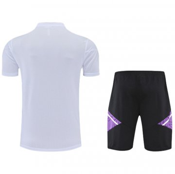 Chandal del Real Madrid Manga Corta 2022-23 Blanco y Purpura - Pantalon Corto