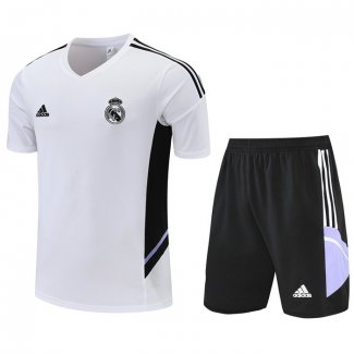 Chandal del Real Madrid Manga Corta 22-23 Blanco - Pantalon Corto
