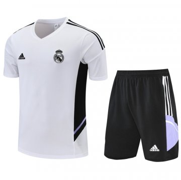 Chandal del Real Madrid Manga Corta 22-23 Blanco - Pantalon Corto