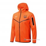 Chaqueta con Capucha del Barcelona 22-23 Naranja