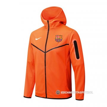 Chaqueta con Capucha del Barcelona 22-23 Naranja