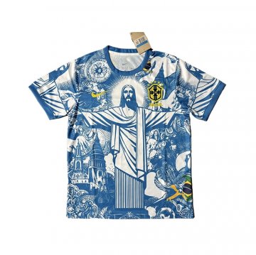 Tailandia Camiseta Brasil Jesus 25-26 Azul