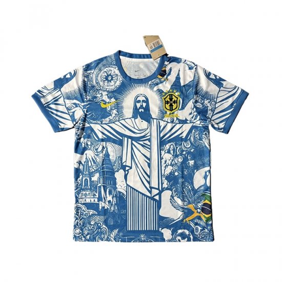 Tailandia Camiseta Brasil Jesus 25-26 Azul - Haga un click en la imagen para cerrar