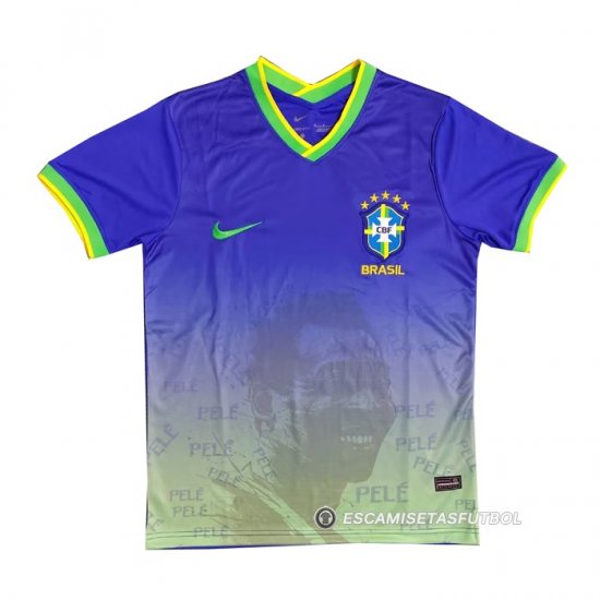 Tailandia Camiseta Brasil Pele Special 2022 Azul - Haga un click en la imagen para cerrar