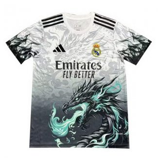 Tailandia Camiseta Real Madrid Dragon 24-25 Blanco Gris
