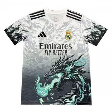Tailandia Camiseta Real Madrid Dragon 24-25 Blanco Gris