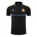 Camiseta Polo del Manchester United 22-23 Negro y Azul
