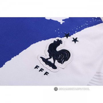 Camiseta de Entrenamiento Francia 22-23 Blanco Rojo Azul