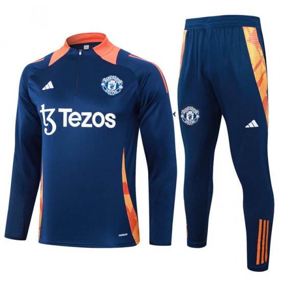 Chandal de Sudadera del Manchester United Nino 24-25 Azul - Haga un click en la imagen para cerrar