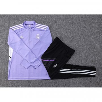 Chandal de Sudadera del Real Madrid Nino 22-23 Purpura