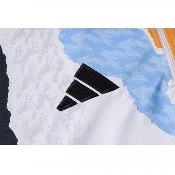 Chandal de Sudadera del Real Madrid Nino 24-25 Blanco y Amarillo